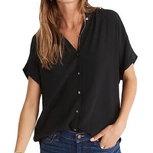 Madewell - Central Drapey Shirt - Black - XS